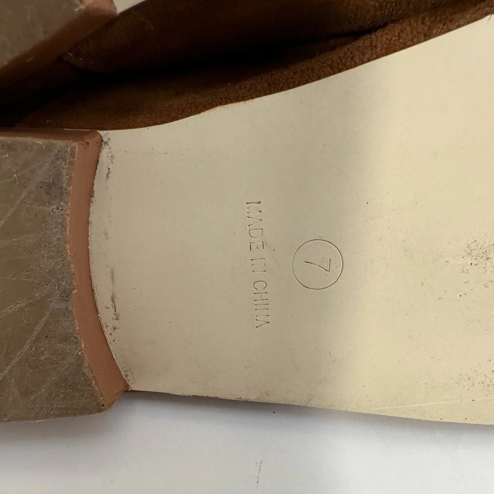 Sole Sister Gail Brown Suede Leather Collapsible Heels Slip On Flat Shoes Size 7 - Picture 7 of 9